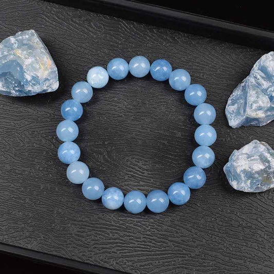 Zaya -  Natürliche Aquamarin-Quarz-Perlen Armbänder